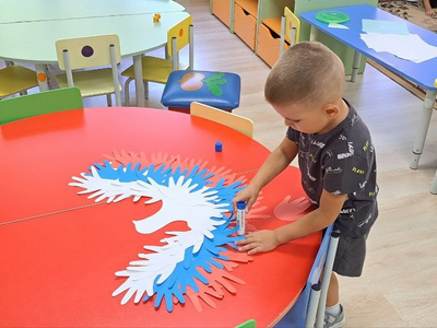 Аппликация "Голубь "