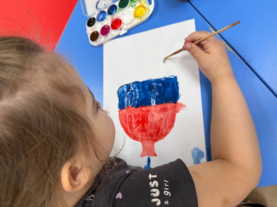 Рисование воздушного шарика с помощью трех цветов